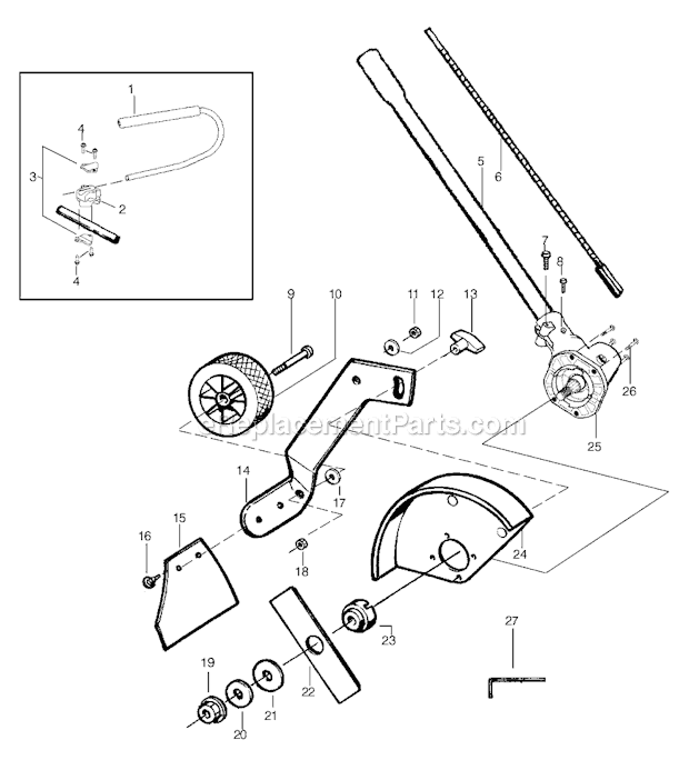 Weed Eater 1000E (Type 2) Edger Attachment Page A Diagram